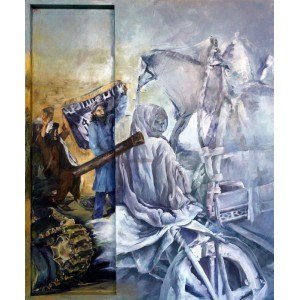 Maham, Untitled, 36 x 42 Inch, Oil on Lasani,  Figurative Painting, AC-MHA-CEAD-003